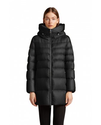 Черный пуховик с капюшоном ADD 6AW226