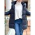 Темно-синій пуховик з капюшоном ADD 8AW112