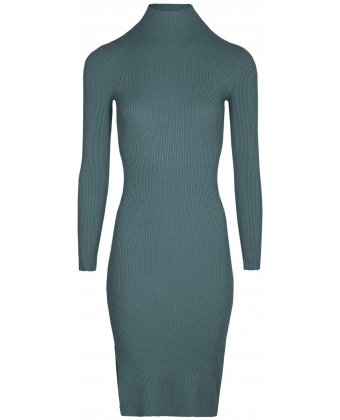 Бирюзовое трикотажное платье с разрезом Anna Pepe AP 3261