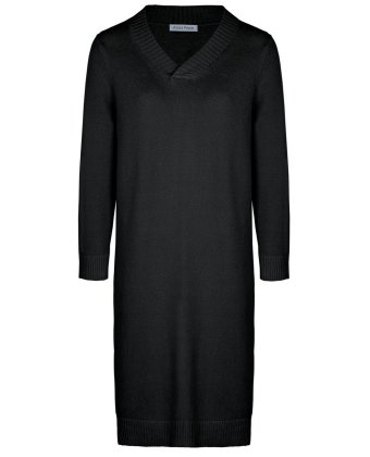 Черное трикотажное платье с V-образным вырезом Anna Pepe AP 1025
