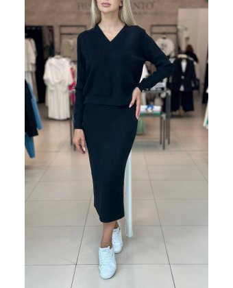 Черный трикотажный костюм Anna Pepe AP 57085