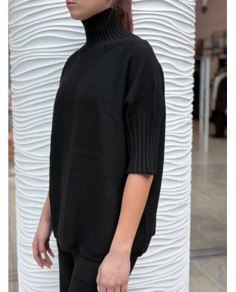 Черный джемпер с высокой горловиной Anna Pepe AP 37732-1