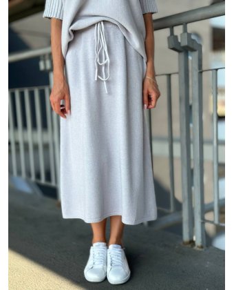 Серая трикотажная юбка с кулиской Anna Pepe AP 37735
