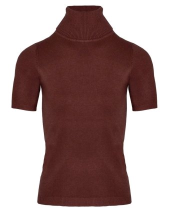Теракотовий джемпер з горловиною і короткими рукавами Anna Pepe AP 8507-25