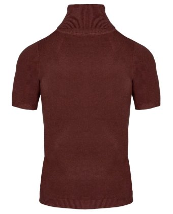 Теракотовий джемпер з горловиною і короткими рукавами Anna Pepe AP 8507-25