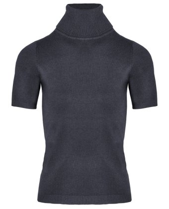 Темно-сірий джемпер з горловиною і короткими рукавами Anna Pepe AP 8507-25