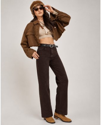 Коричневые джинсы прямого кроя Straight Fit Anna Pepe AP J088
