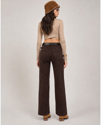 Коричневые джинсы прямого кроя Straight Fit Anna Pepe AP J088
