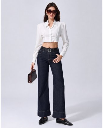 Темно-синие джинсы клёш Flare Fit Anna PepAP KM8739J