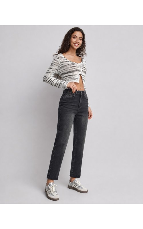Темно-сірі укорочені джинси прямого крою Straight Fit Anna Pepe AP G5415-24