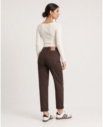 Коричневые укороченные джинсы прямого кроя Straight Fit Anna Pepe AP G5415-40