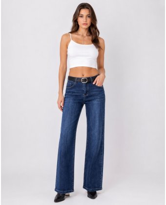 Синие джинсы прямого кроя Straight Fit Anna Pepe AP J082
