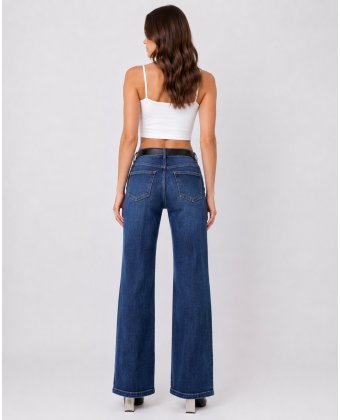 Синие джинсы прямого кроя Straight Fit Anna Pepe AP J082