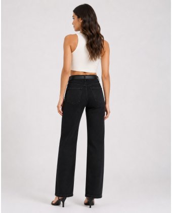 Черные джинсы прямого кроя Straight Fit Anna Pepe AP J084