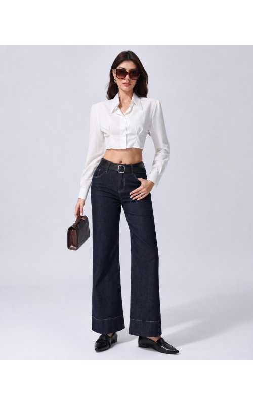 Темно-синие джинсы клёш Flare Fit Anna PepAP KM8739J Темно-синие джинсы клёш Flare Fit Anna PepAP KM8739J