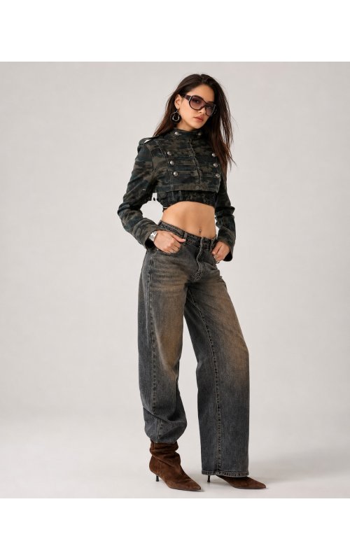Синие широкие прямые джинсы Wide Leg Anna Pepe AP T8005