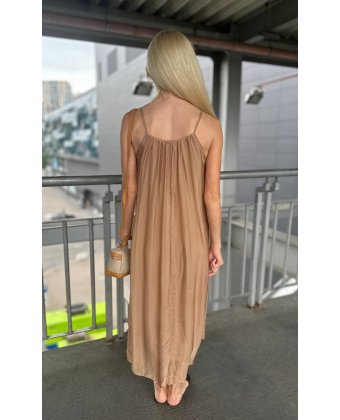 Бежевое платье на бретельках Anna Pepe AP 27М011