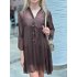 Коричневое короткое платье с V-образным вырезом Anna Pepe AP 27М001 Коричневое короткое платье с V-образным вырезом Anna Pepe AP 27М001