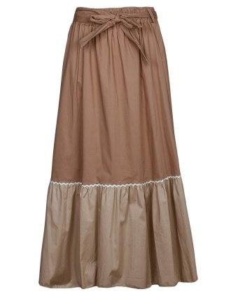 Бежевая юбка с поясом и вставкой Anna Pepe AP 18510
