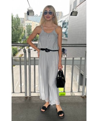 Серый комбинезон на бретельках Anna Pepe AP 64926