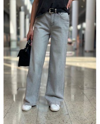 Женские серые джинсы wide leg long Anna Pepe AP T628