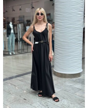 Черный сарафан на бретельках Anna Pepe AP 7407