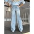 Женские голубые джинсы wide leg long Anna Pepe AP T625