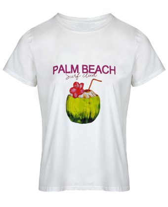 Белая футболка с принтом PALM BEACH Anna Pepe AP 9598
