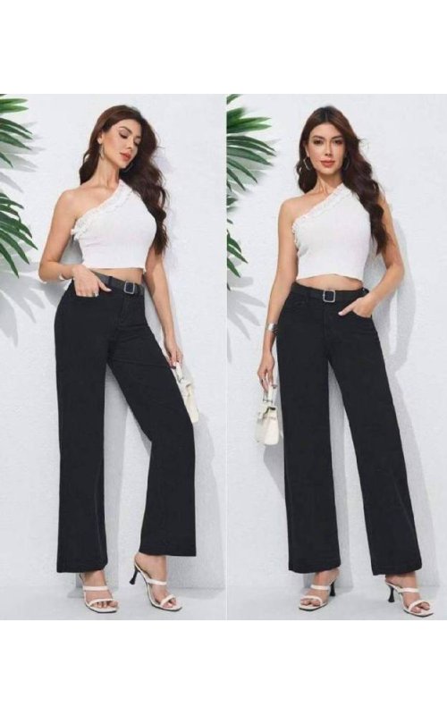 Черные джинсы Wide Leg Anna Pepe AP KM8802 Черные джинсы Wide Leg Anna Pepe AP KM8802