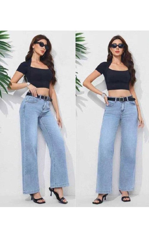 Голубые джинсы Wide Leg Anna Pepe AP KM8802 Голубые джинсы Wide Leg Anna Pepe AP KM8802