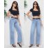 Голубые джинсы Wide Leg Anna Pepe AP KM8802 Голубые джинсы Wide Leg Anna Pepe AP KM8802