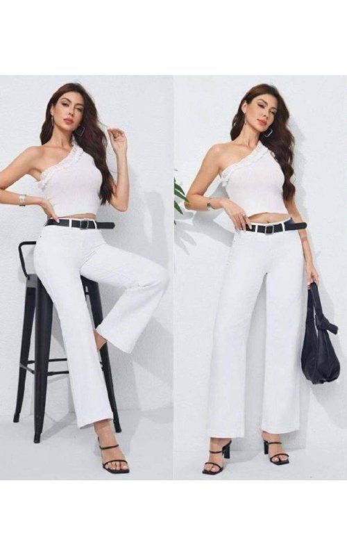 Белые джинсы Wide Leg Anna Pepe AP KM8802 Белые джинсы Wide Leg Anna Pepe AP KM8802