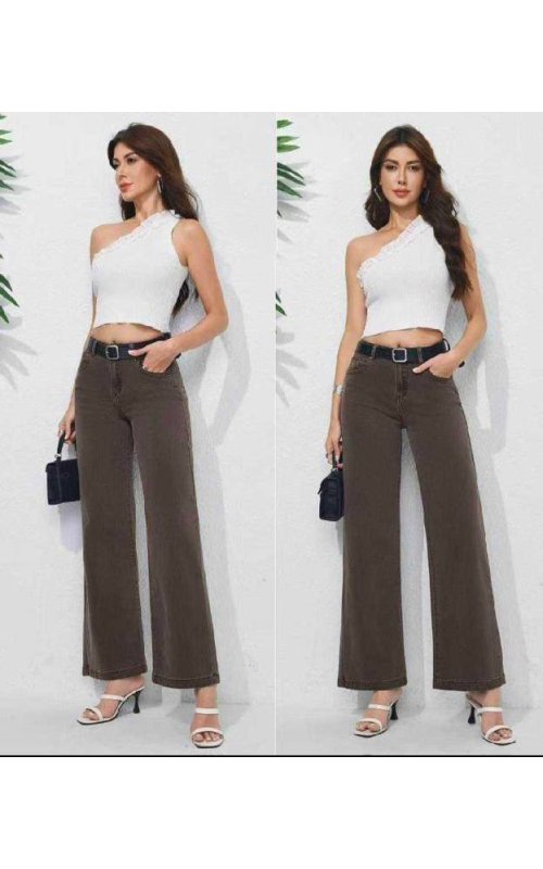 Коричневые джинсы Wide Leg Anna Pepe AP KM8802 Коричневые джинсы Wide Leg Anna Pepe AP KM8802