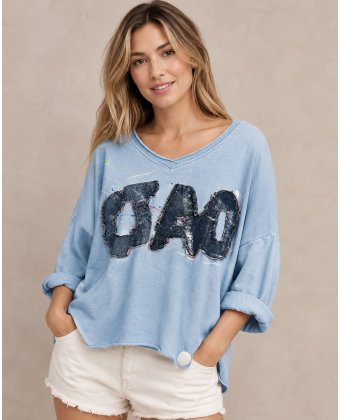 Голубая футболка с надписью Anna PepAP 6722