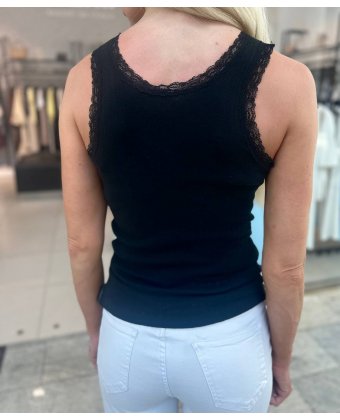 Черная майка с кружевом Anna Pepe AP 77909