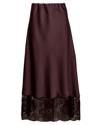 Коричневая юбка миди с кружевом Anna Pepe AP 7272