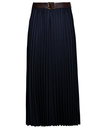 Синяя плиссированная юбка с поясом Anna Pepe AP 19155