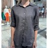 Коричнева сорочка з мереживними вставками на рукавах Anna Pepe AP 6918