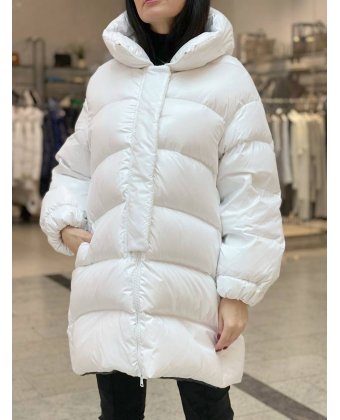 Белый пуховик с капюшоном BLANCHETT GOOSE BG 747/100