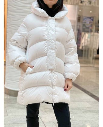 Белый пуховик с капюшоном BLANCHETT GOOSE BG 747/100