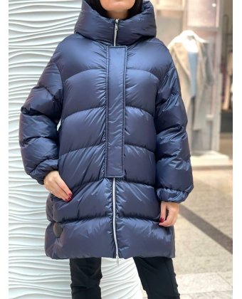 Синий пуховик с капюшоном BLANCHETT GOOSE BG 747/400