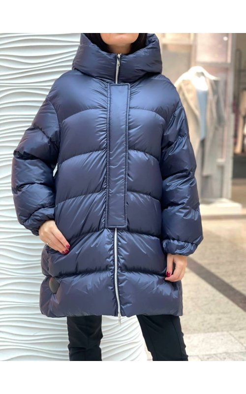 Синий пуховик с капюшоном BLANCHETT GOOSE BG 747/400 Синий пуховик с капюшоном BLANCHETT GOOSE BG 747/400