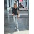 Женские серые джинсы MOM FIT Anna Pepe AP 1489