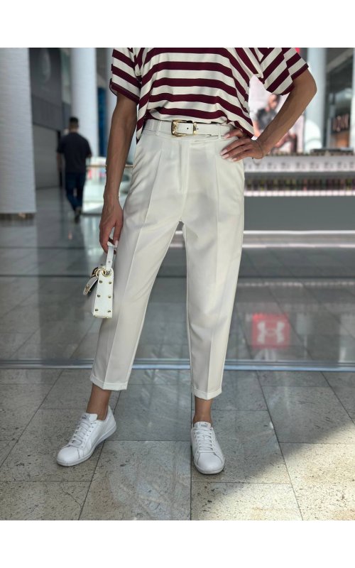 Белые укороченные брюки IMPERIAL P9990012R Белые укороченные брюки IMPERIAL P9990012R