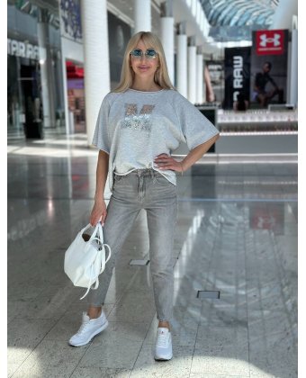 Женские серые джинсы MOM FIT Anna Pepe AP T613