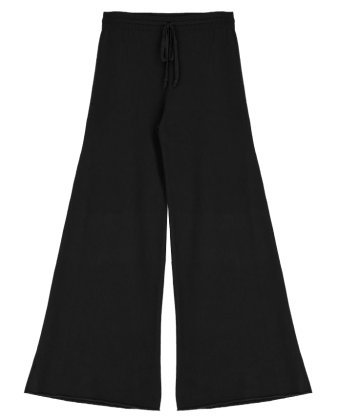 Черные трикотажные брюки-палаццо с кулиской IMPERIAL P3025836