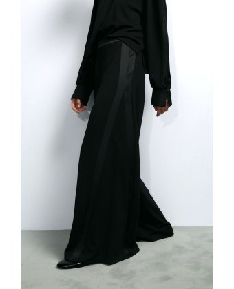 Черные брюки-палаццо со вставками IMPERIAL P7A1KHZ