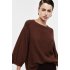 Коричневый джемпер с круглым вырезом и рукавами 3/4 IMPERIAL M3025961