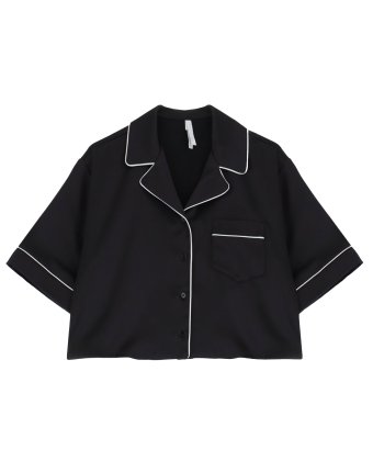 Черная блуза с контрастными полосками IMPERIAL CLZ3HBASTI