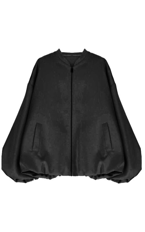 Черная куртка оверсайз с застежкой-молнией IMPERIAL VHE0JOA